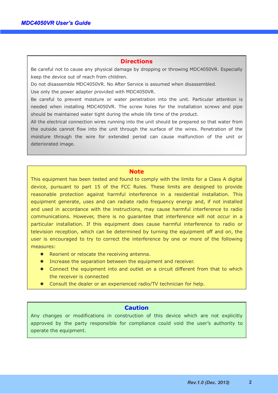 CNB MDC4050VR User Manual | Page 2 / 25