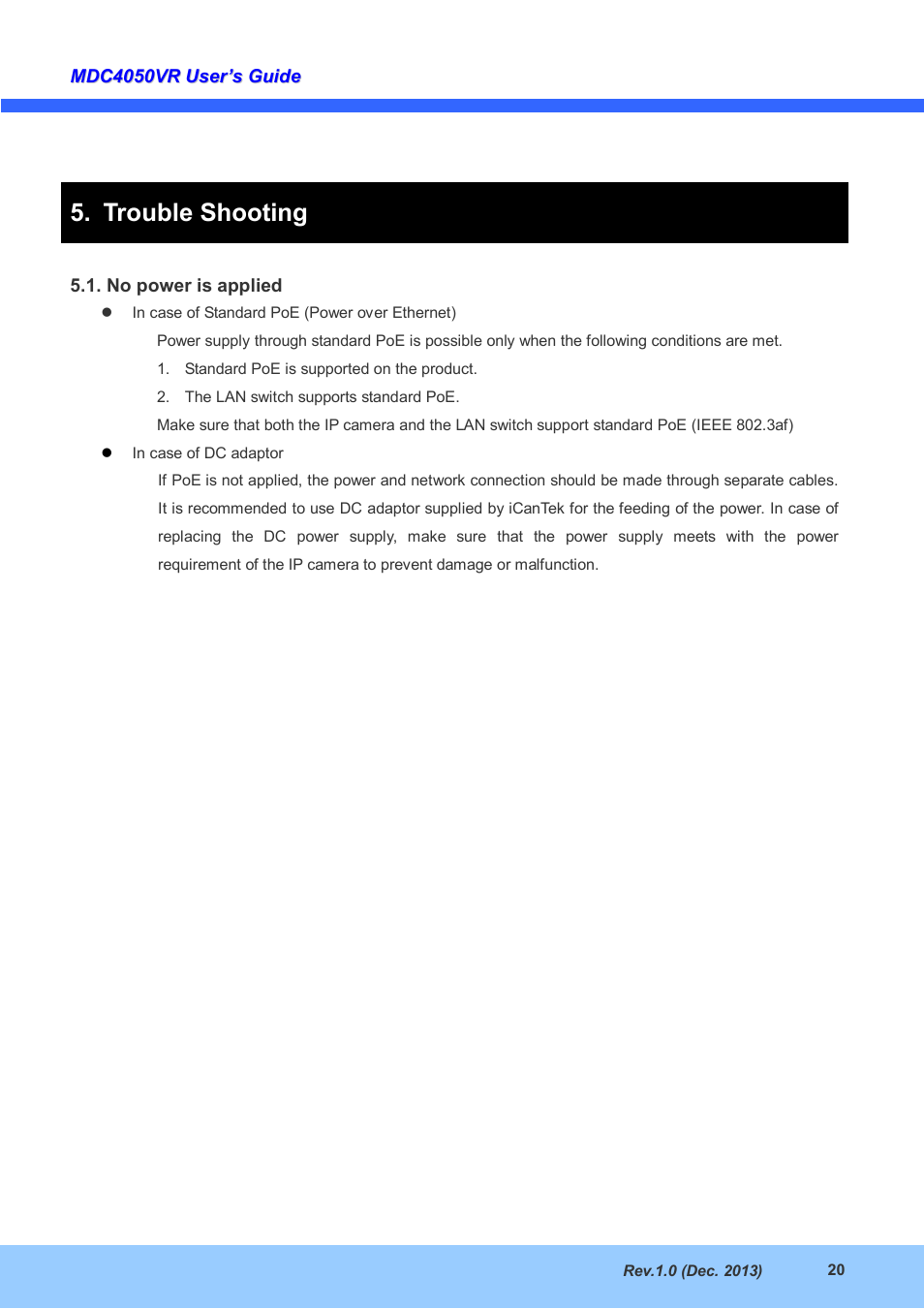 Trouble shooting | CNB MDC4050VR User Manual | Page 20 / 25