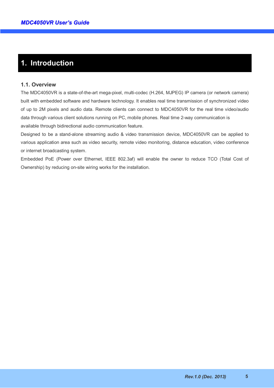 Introduction | CNB MDC4050VR User Manual | Page 5 / 25
