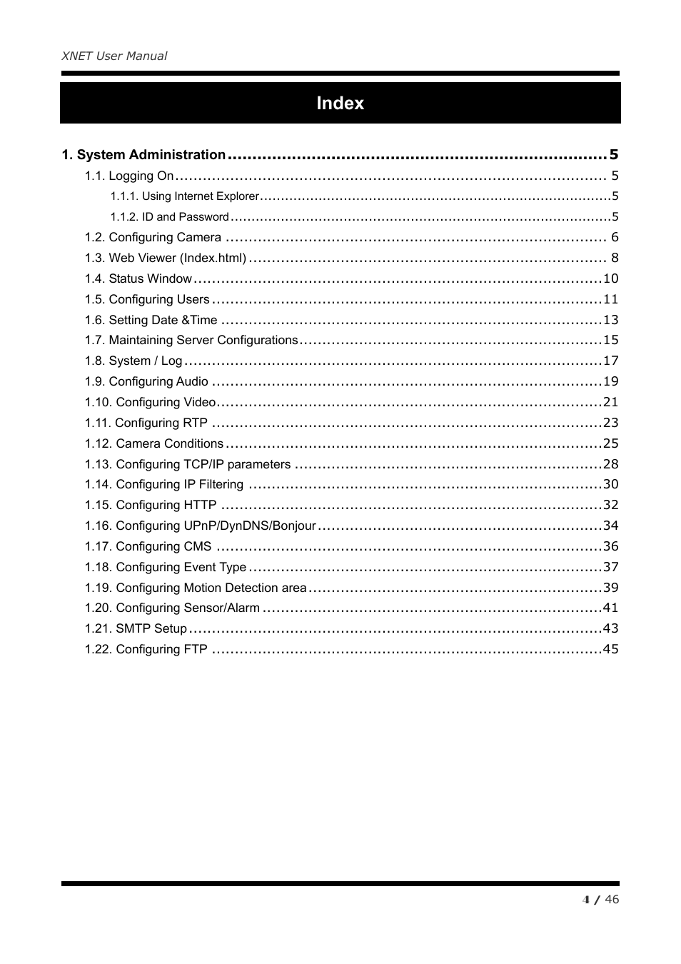 Index | CNB IDC4050F User Manual | Page 4 / 46