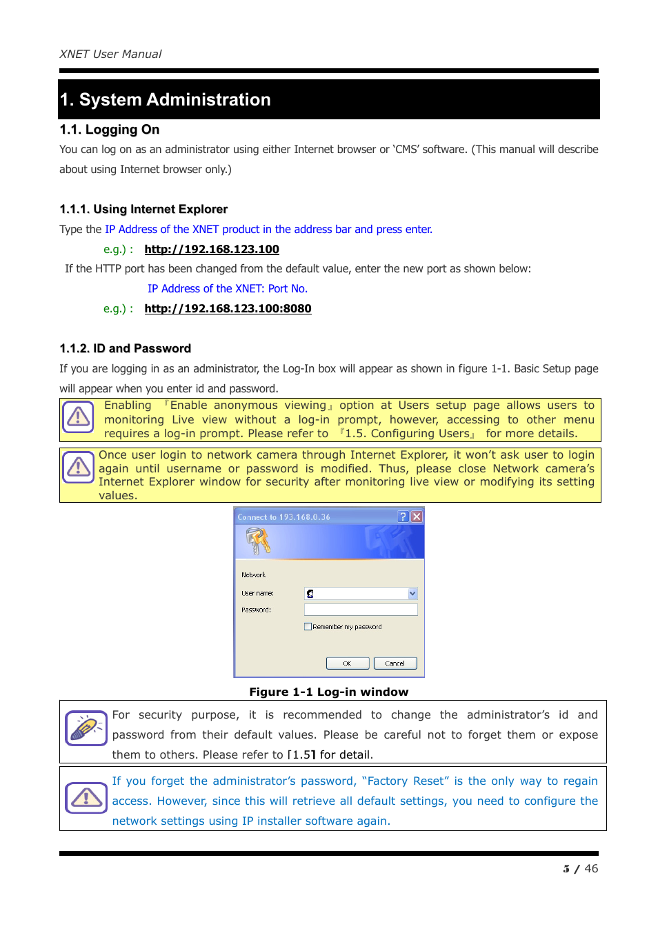 System administration | CNB IDC4050F User Manual | Page 5 / 46