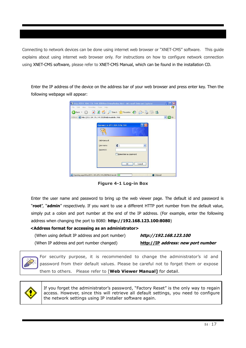 Using web viewer | CNB IDC4050F User Manual | Page 14 / 17