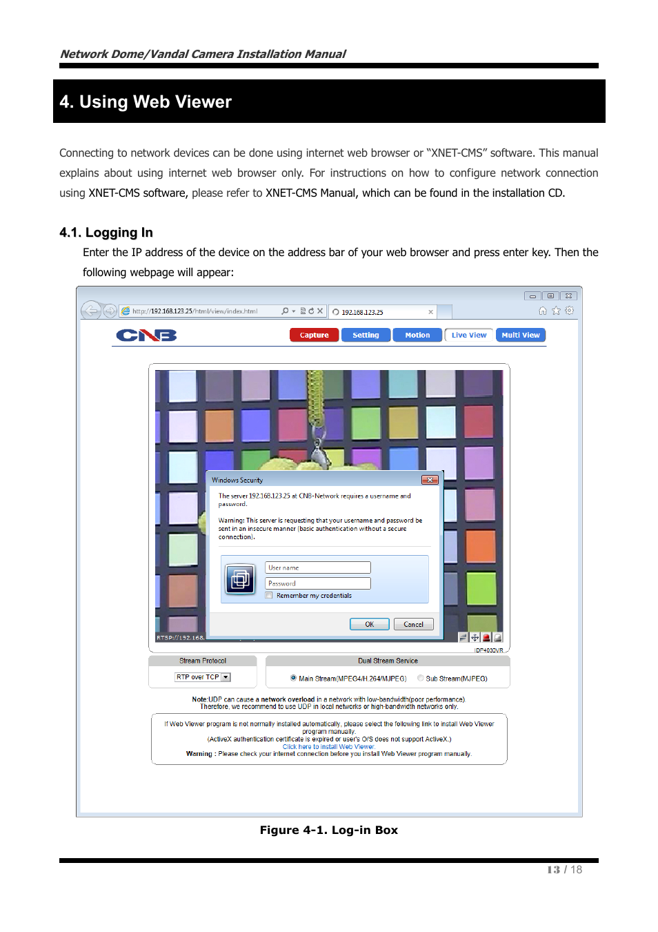 Using web viewer | CNB IVP4030VR User Manual | Page 13 / 18