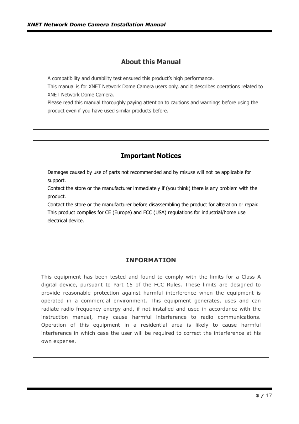 About this manual, Important notices | CNB IVP4000VR User Manual | Page 2 / 17