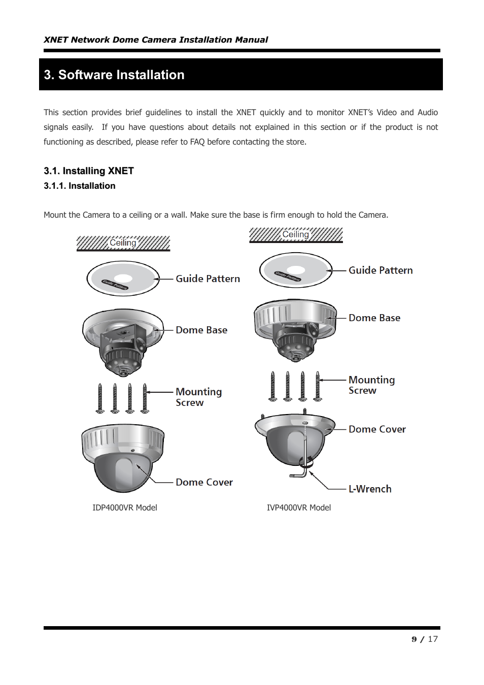 Software installation | CNB IVP4000VR User Manual | Page 9 / 17