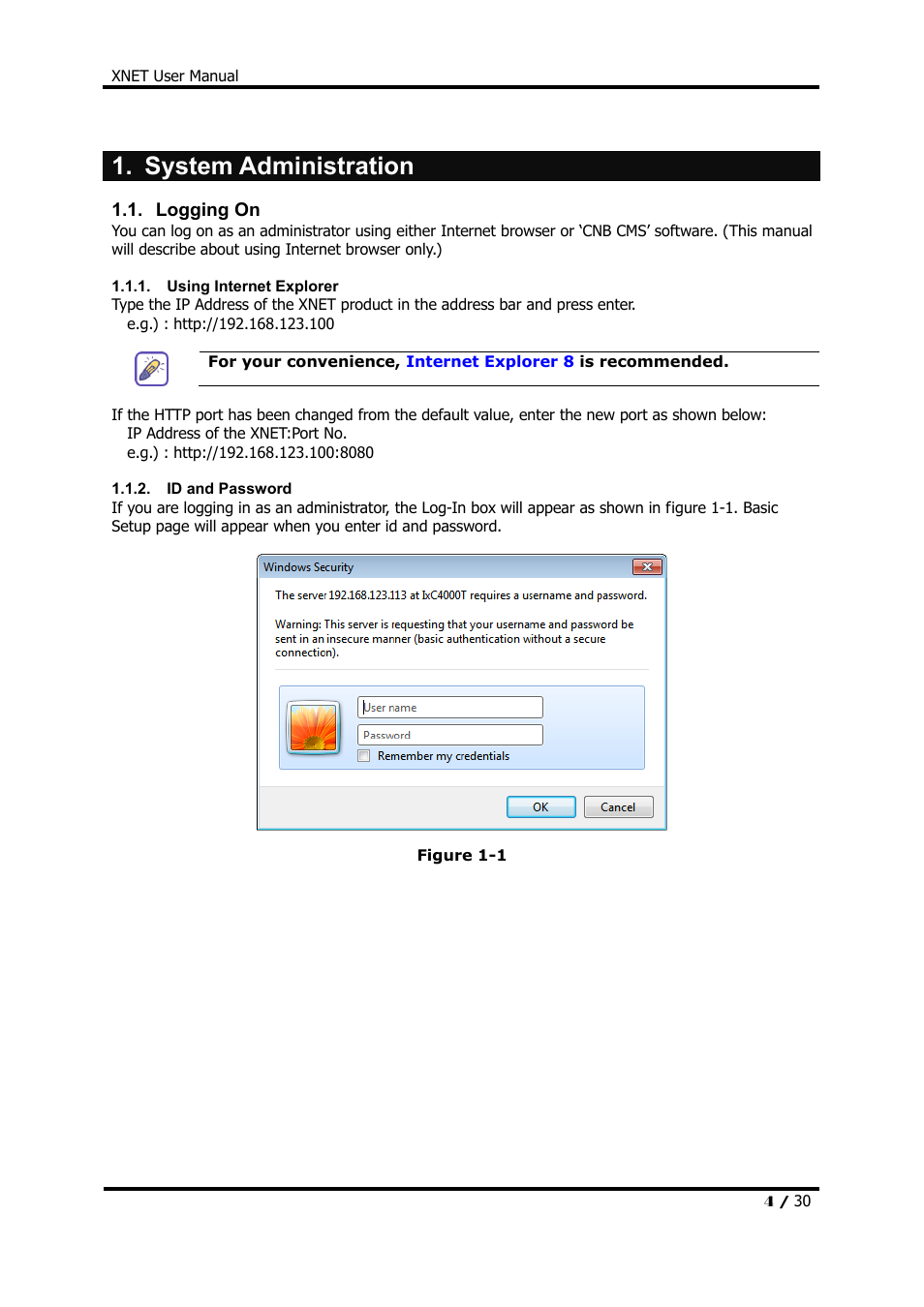 System administration | CNB IDC4000T User Manual | Page 4 / 30