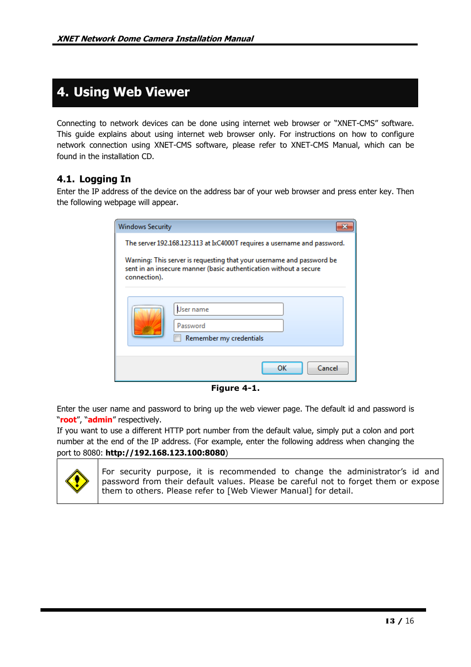 Using web viewer | CNB IDC4000T User Manual | Page 13 / 16