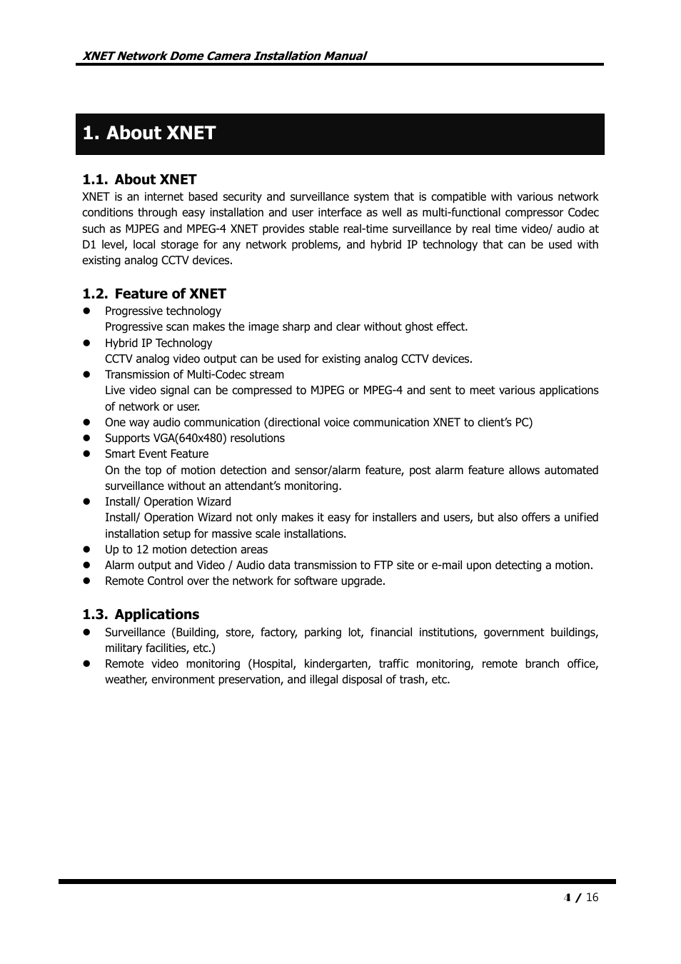 About xnet | CNB IDC4000T User Manual | Page 4 / 16