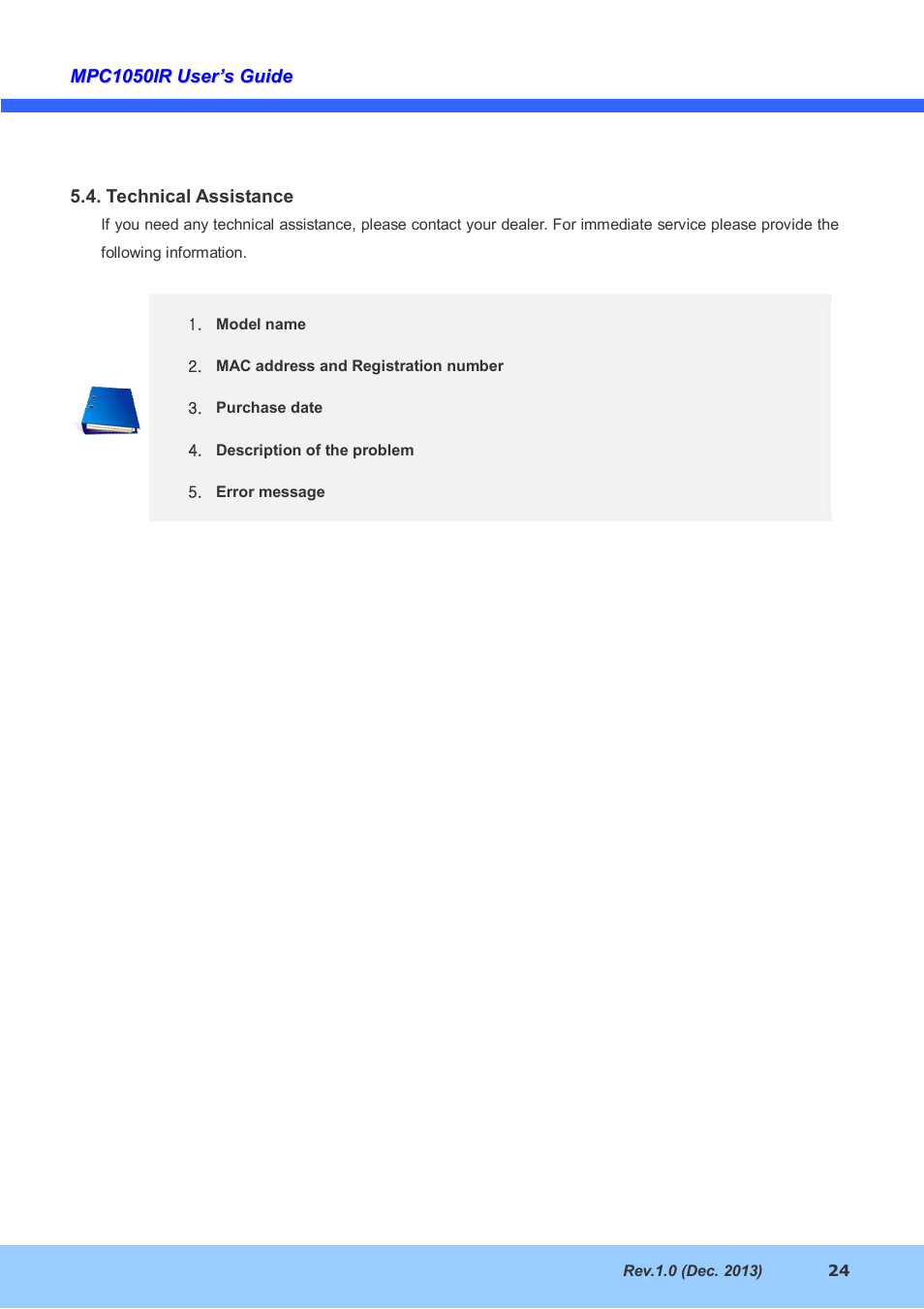 CNB MPC1050IR User Manual | Page 24 / 25