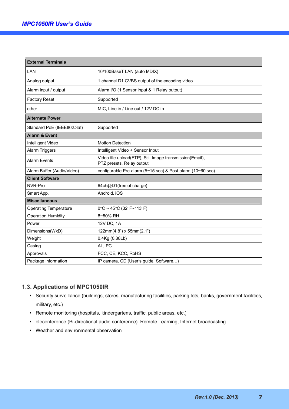 CNB MPC1050IR User Manual | Page 7 / 25