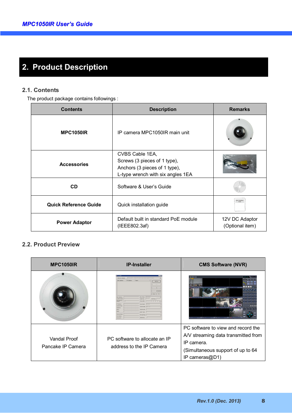 Product description | CNB MPC1050IR User Manual | Page 8 / 25