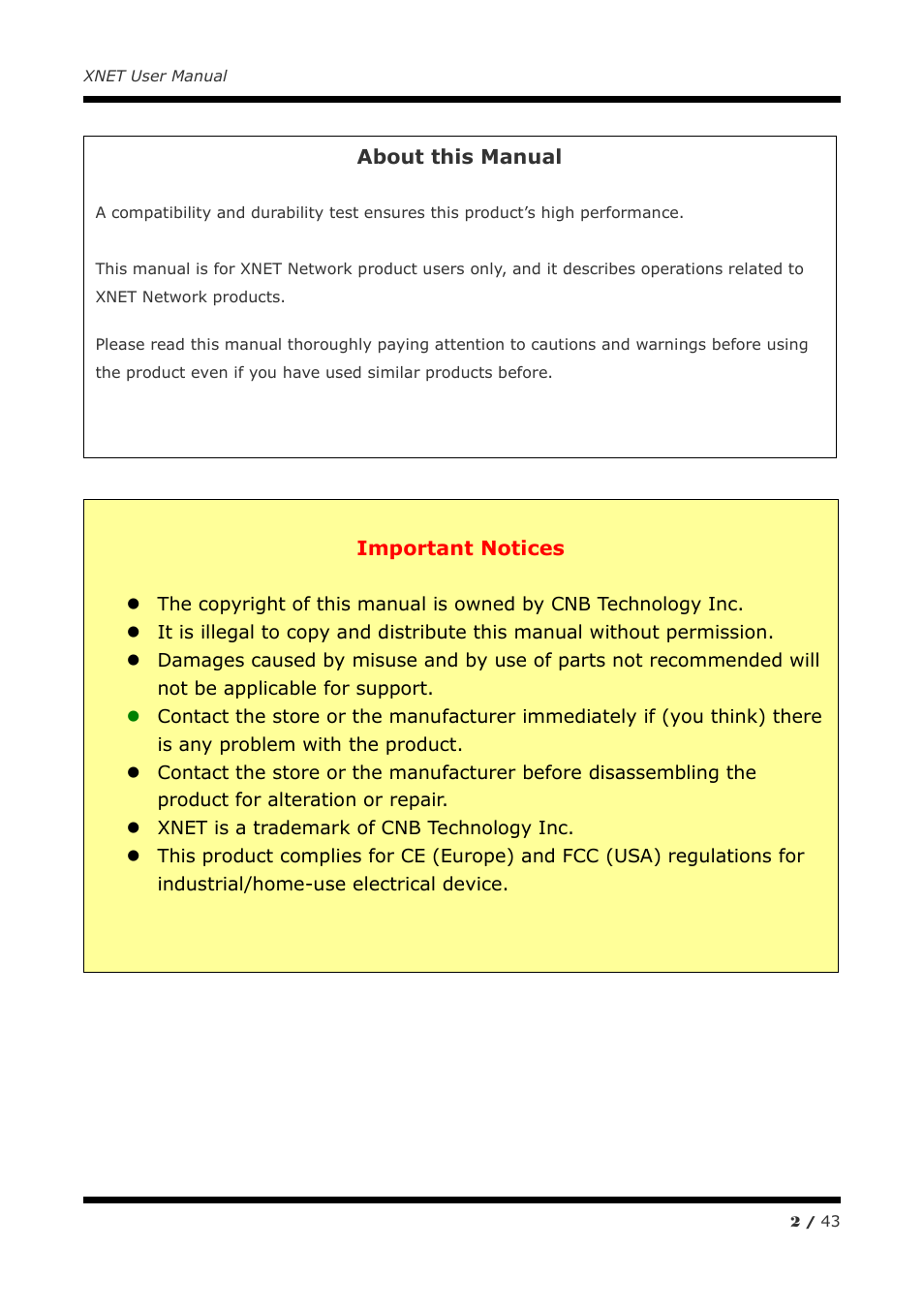 CNB ITE1050 User Manual | Page 2 / 43