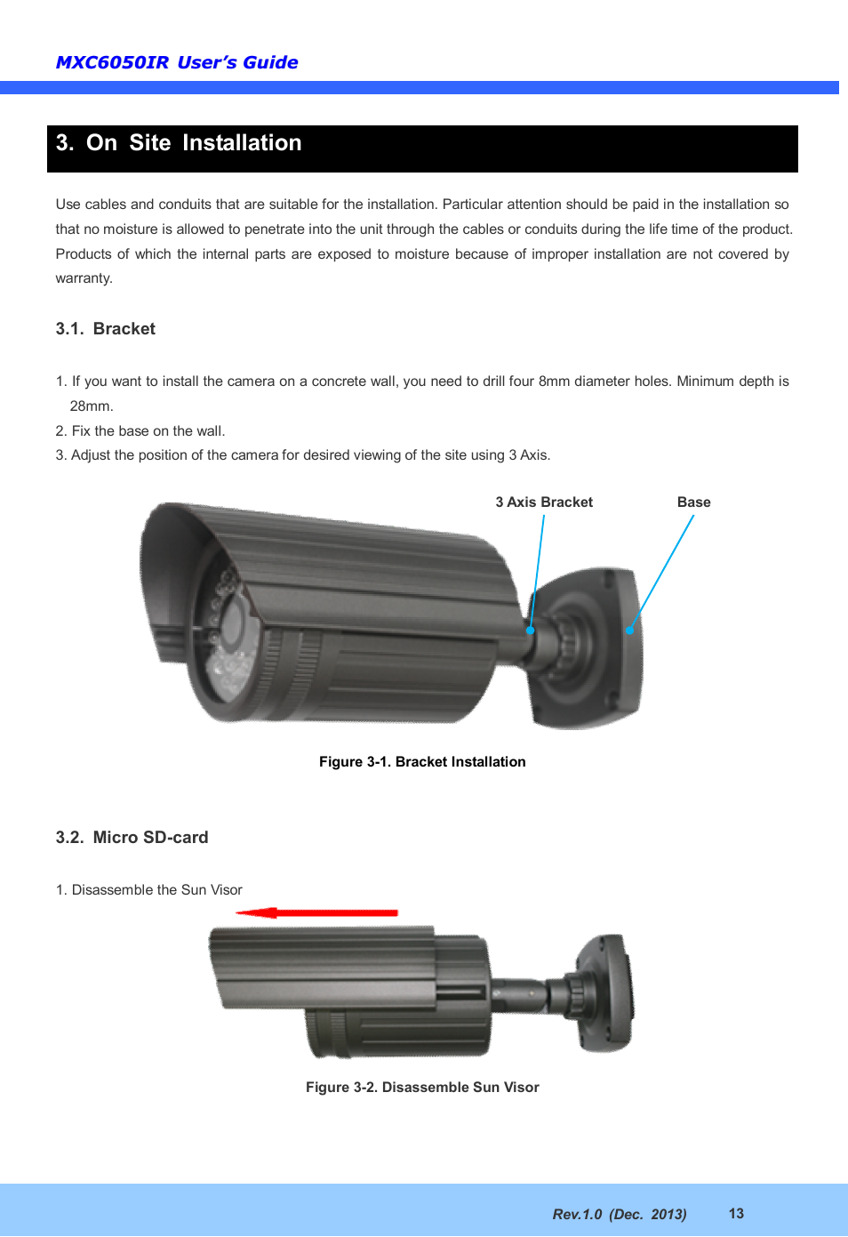 On site installation | CNB MXC6050IR User Manual | Page 13 / 26