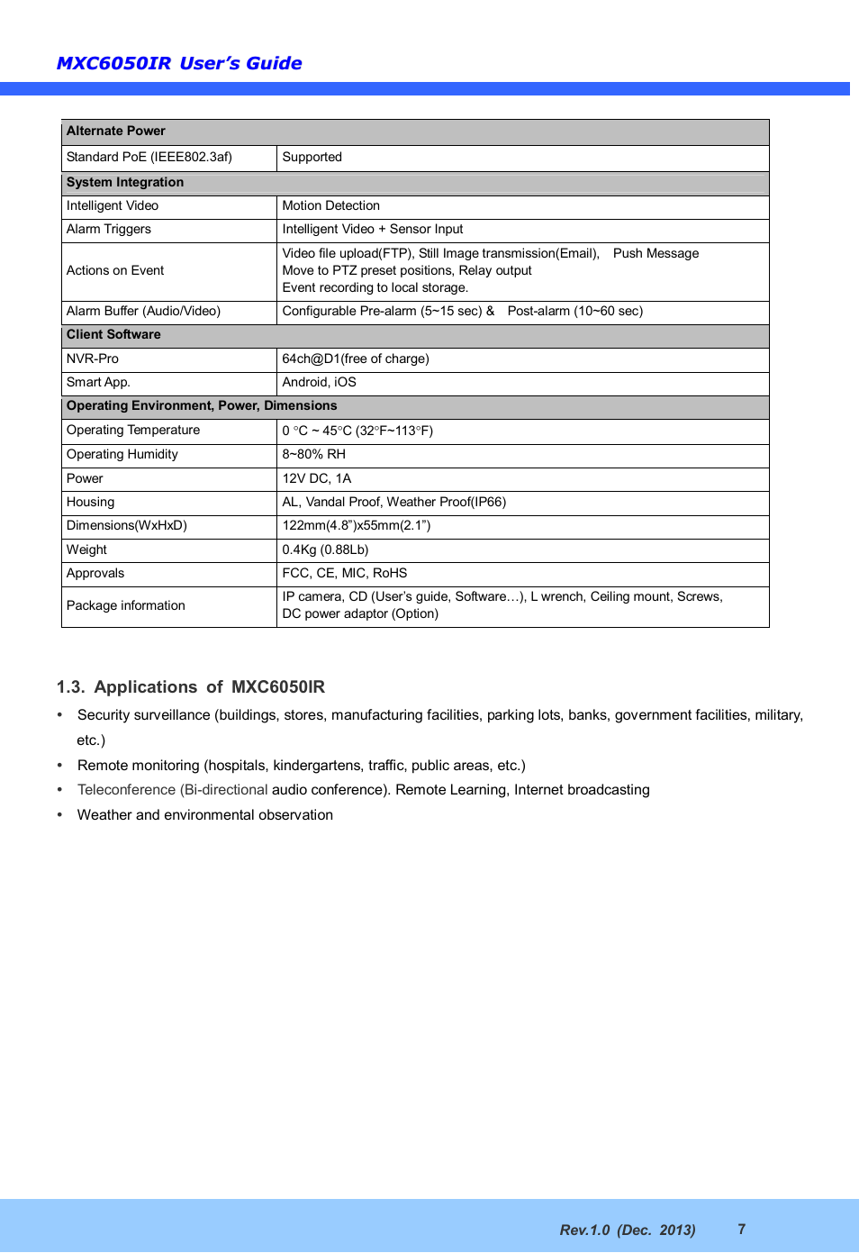 CNB MXC6050IR User Manual | Page 7 / 26