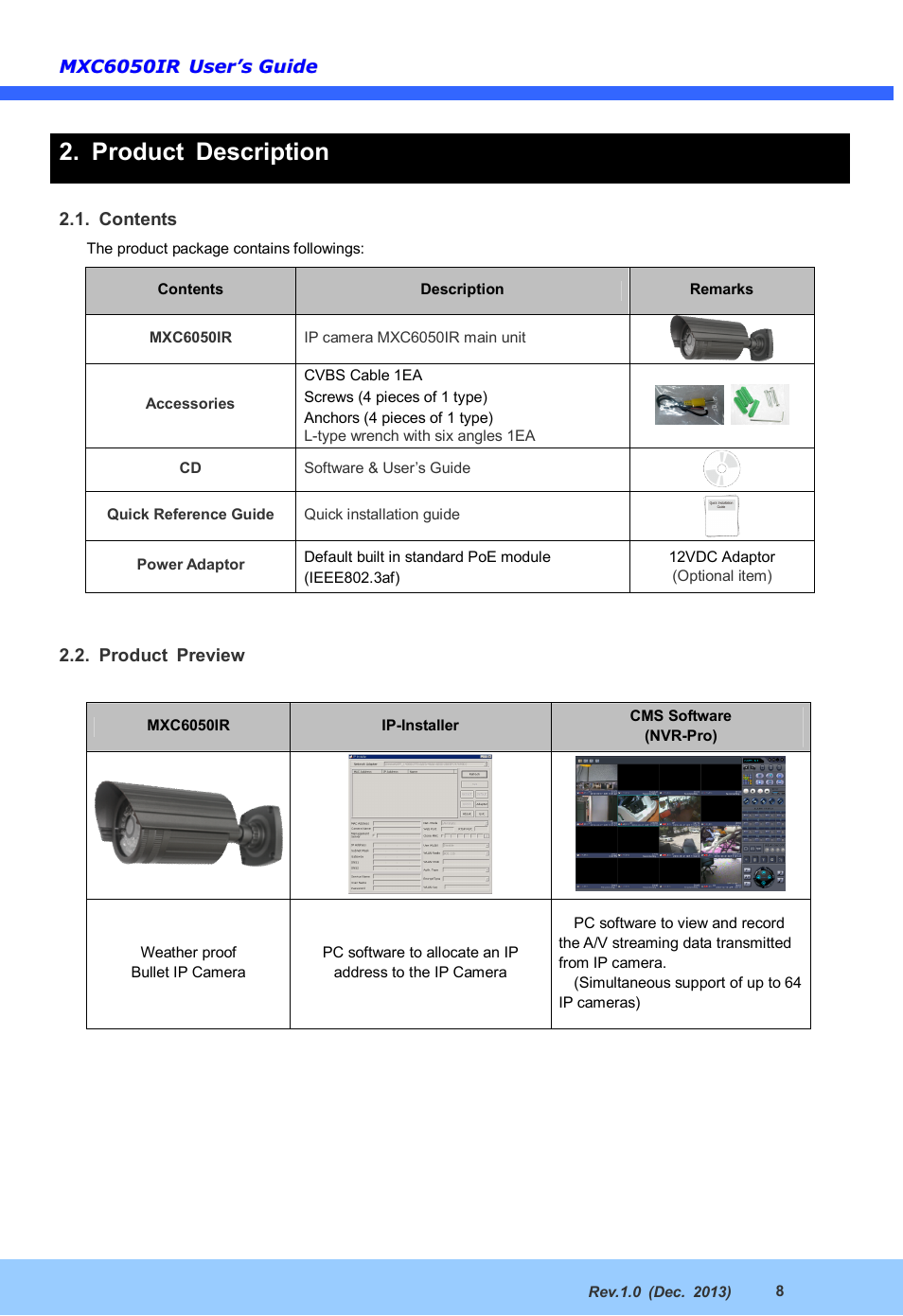 Product description | CNB MXC6050IR User Manual | Page 8 / 26