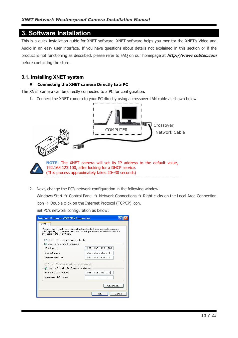 Software installation | CNB IXP3035VR User Manual | Page 13 / 23