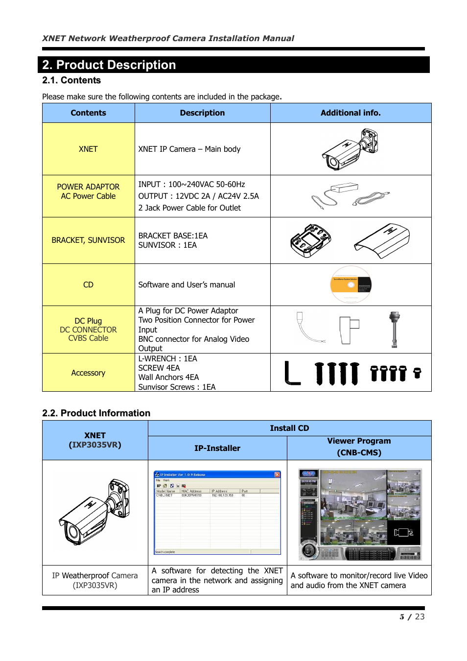 Product description | CNB IXP3035VR User Manual | Page 5 / 23