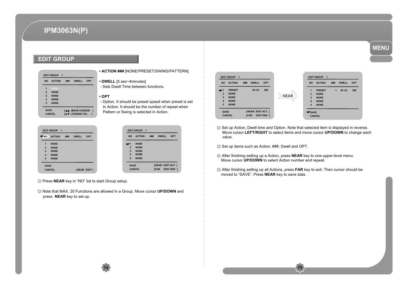 Edit group | CNB IPM3063P User Manual | Page 38 / 82