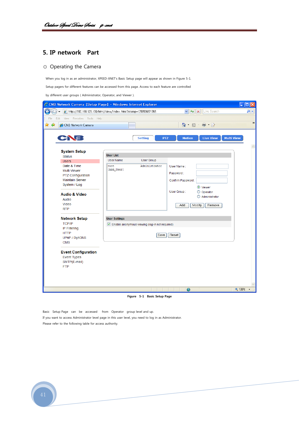 Bâàwééü fñxxw wéåx fxü|xб |с@åçxà, Ip network part | CNB ISS2965PW User Manual | Page 41 / 92