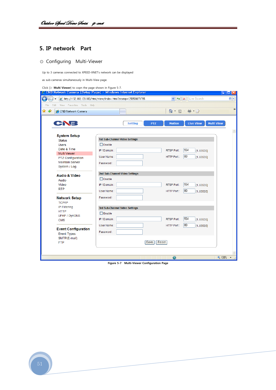 Bâàwééü fñxxw wéåx fxü|xб |с@åçxà, Ip network part | CNB ISS2965PW User Manual | Page 51 / 92