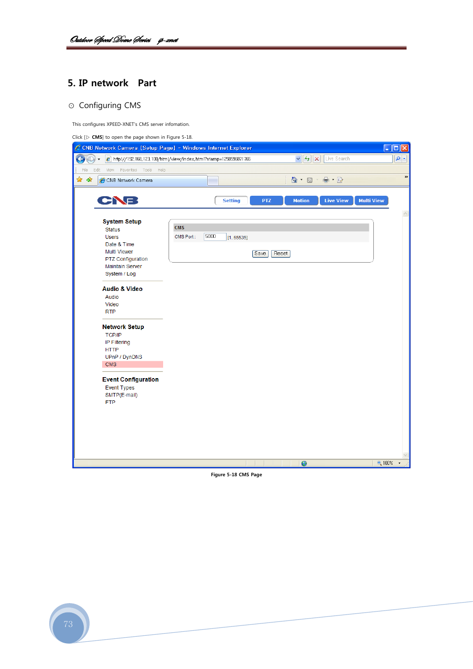 Bâàwééü fñxxw wéåx fxü|xб |с@åçxà, Ip network part | CNB ISS2965PW User Manual | Page 73 / 92