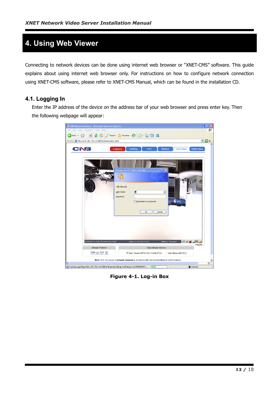 Using web viewer | CNB INS2000 User Manual | Page 13 / 18