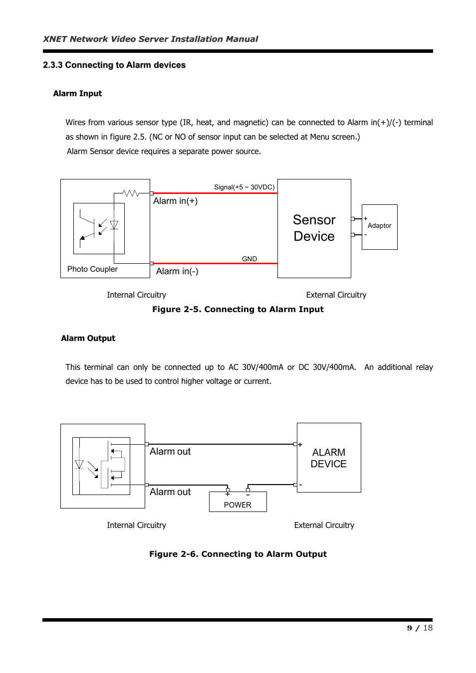 Sensor device | CNB INS2000 User Manual | Page 9 / 18