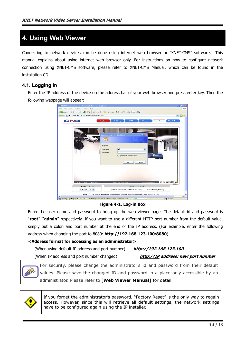 Using web viewer | CNB IJB2000 User Manual | Page 14 / 18