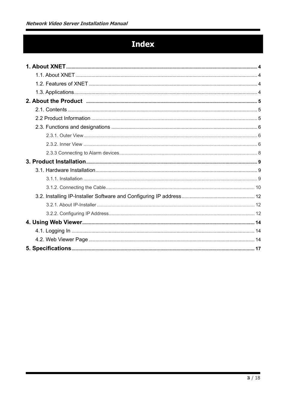 Index | CNB IJB2000 User Manual | Page 3 / 18