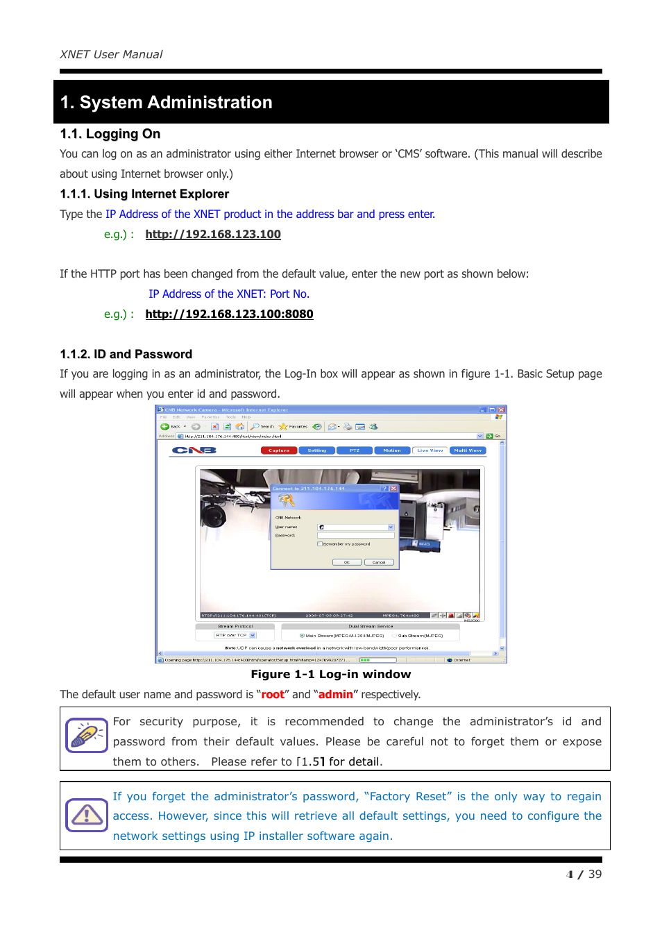 System administration | CNB IJB2000 User Manual | Page 4 / 39