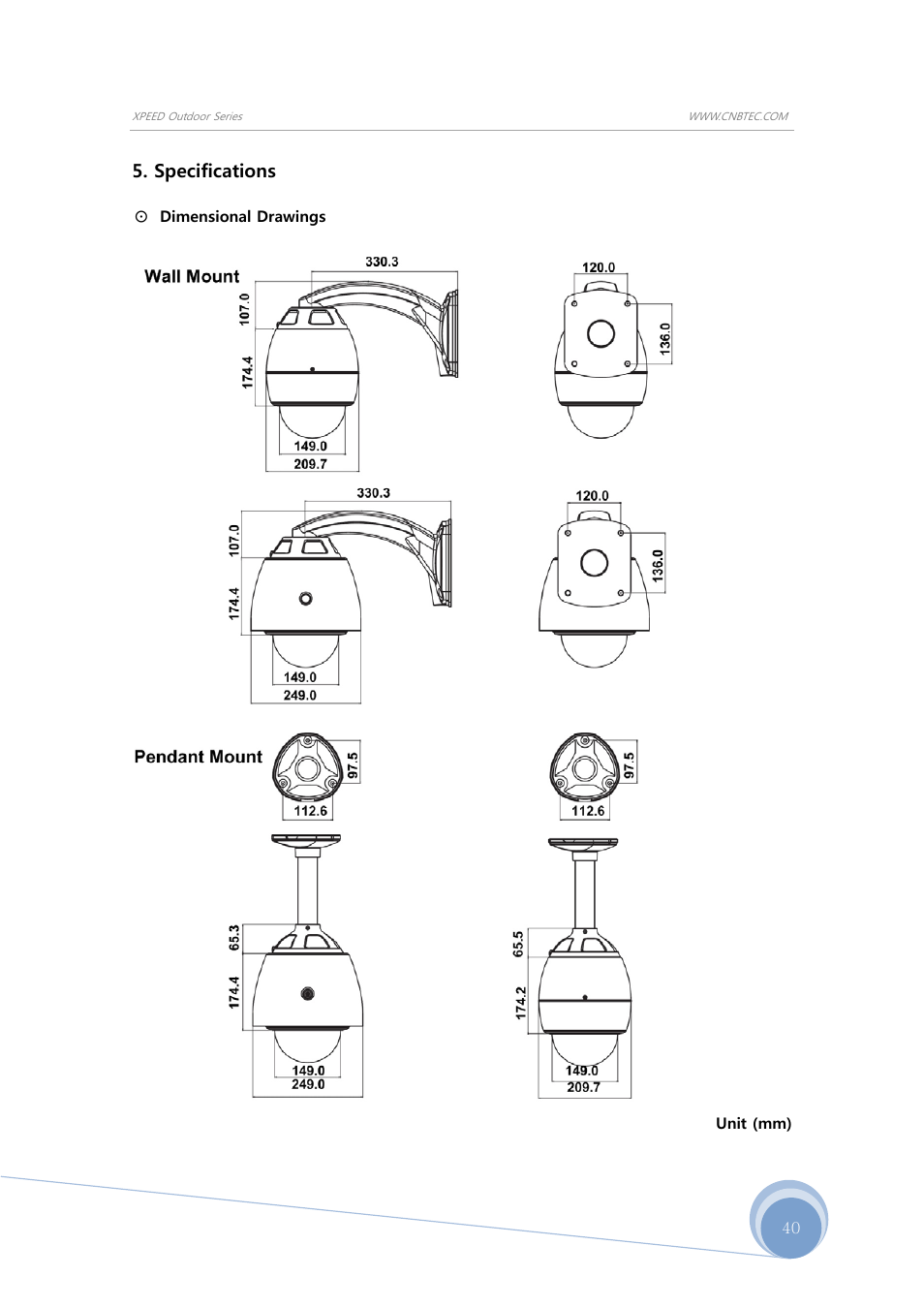Specifications | CNB SS2965PXW User Manual | Page 40 / 42
