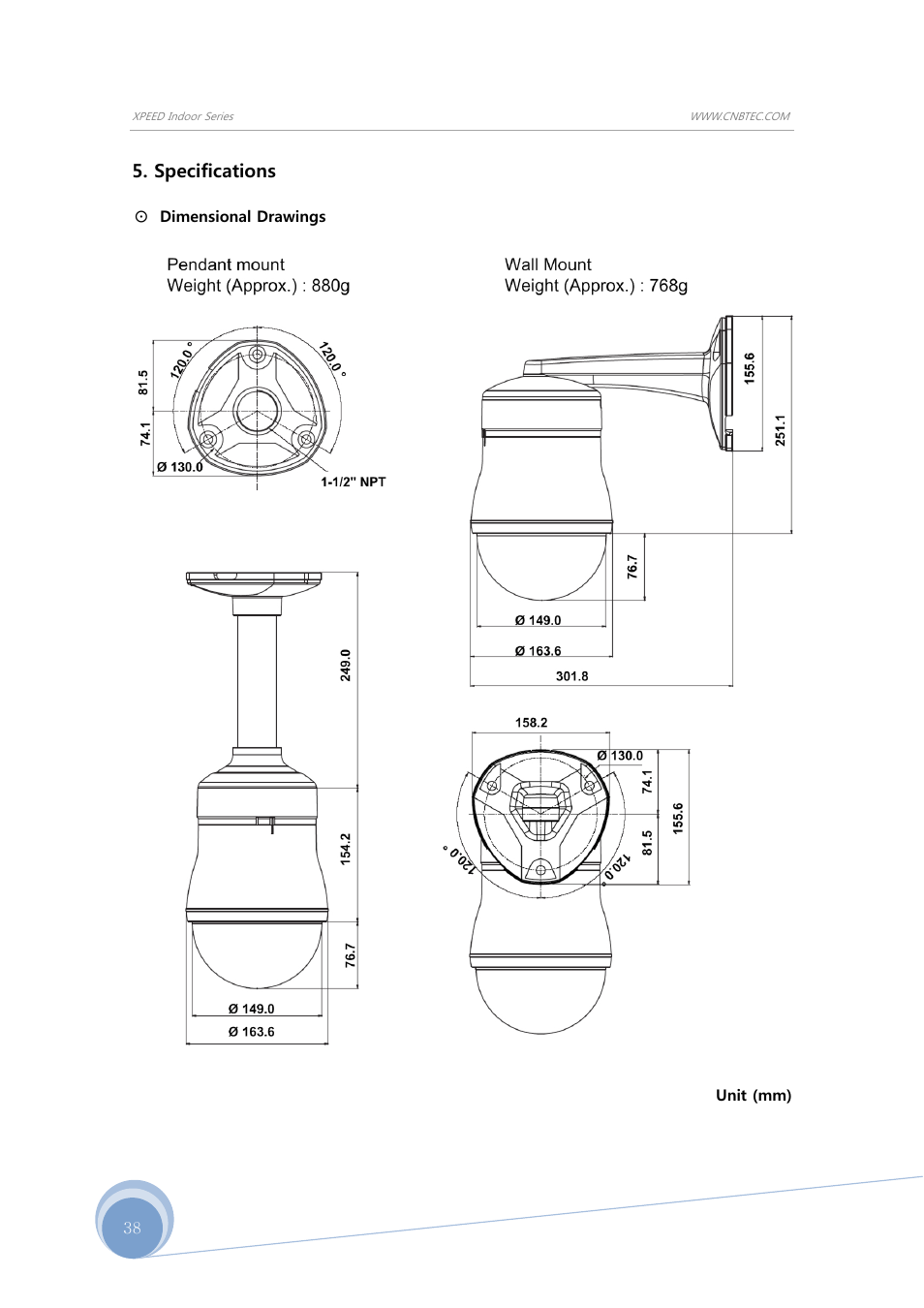 Specifications | CNB SBN-23Z27F User Manual | Page 38 / 39