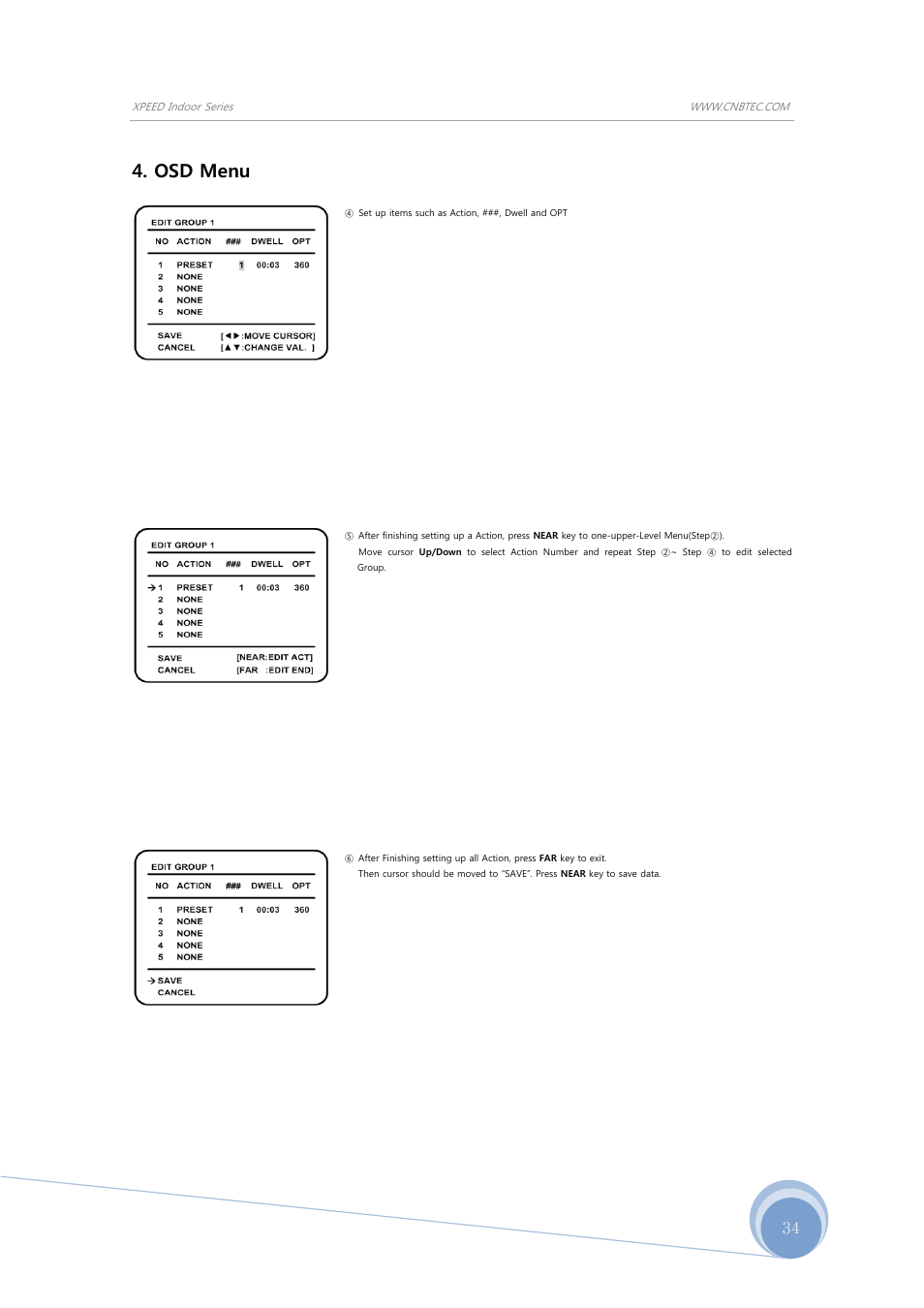 Osd menu | CNB S1965PX User Manual | Page 34 / 42