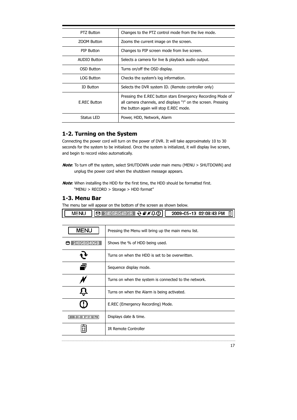 2. turning on the system, 3. menu bar | CNB HDS4848E User Manual | Page 18 / 60