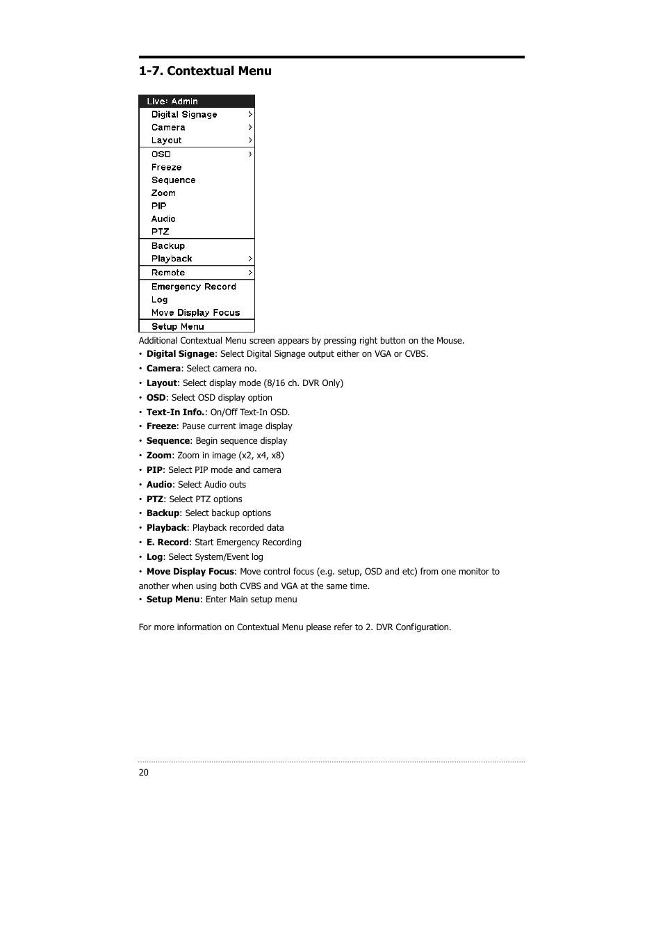 7. contextual menu | CNB HDS4848E User Manual | Page 21 / 60