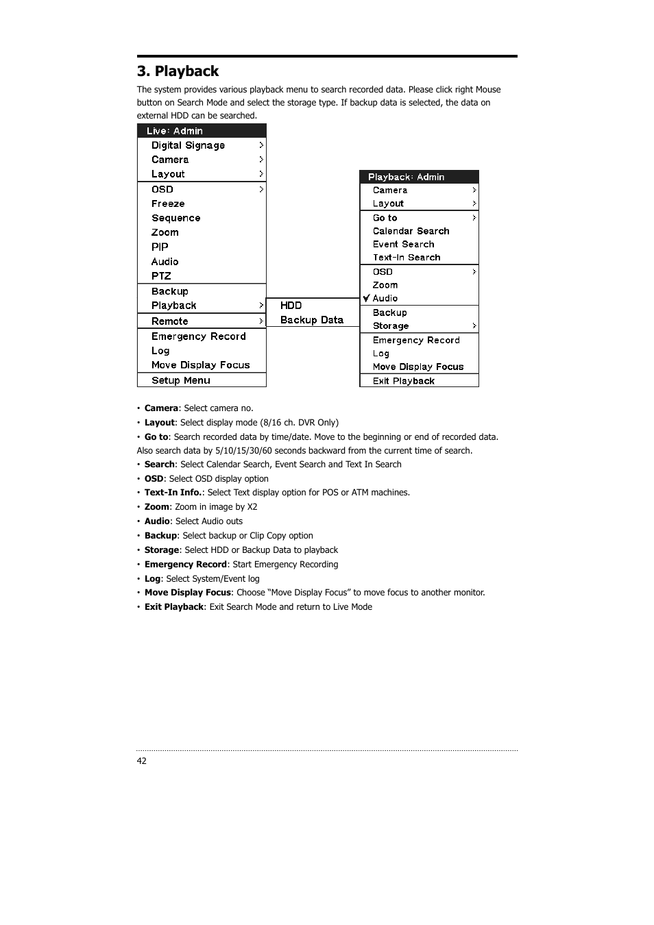 Playback | CNB HDS4848E User Manual | Page 43 / 60