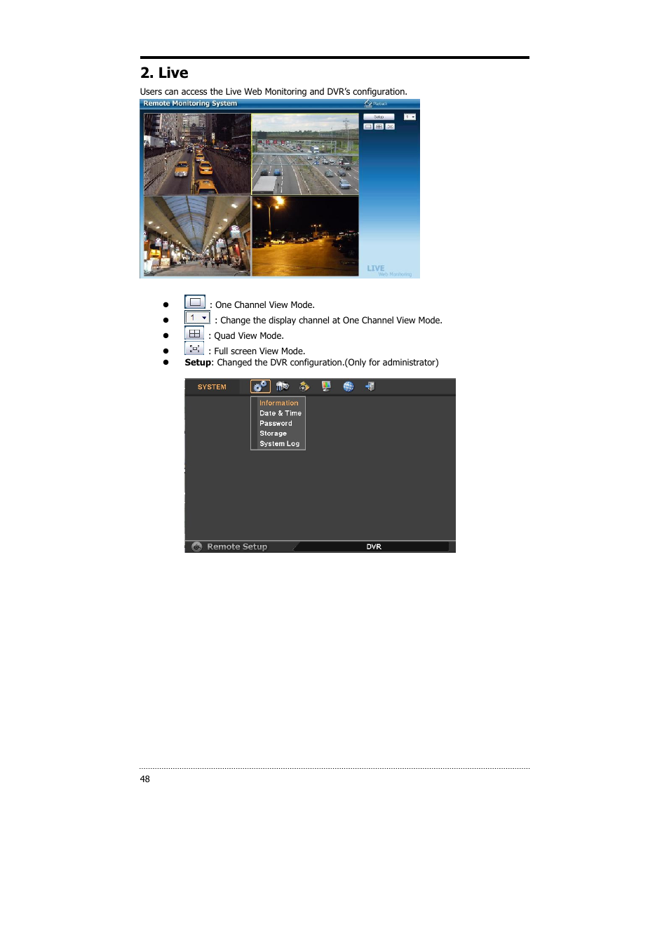 Live | CNB HDS4848E User Manual | Page 49 / 60