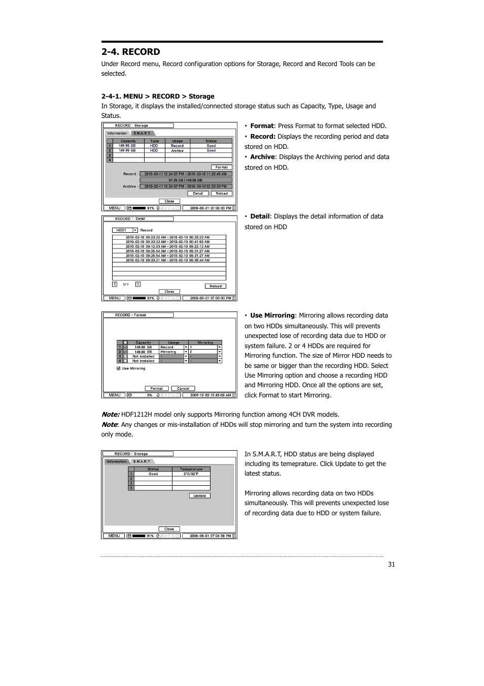 4. record | CNB HDS4848DV User Manual | Page 31 / 59