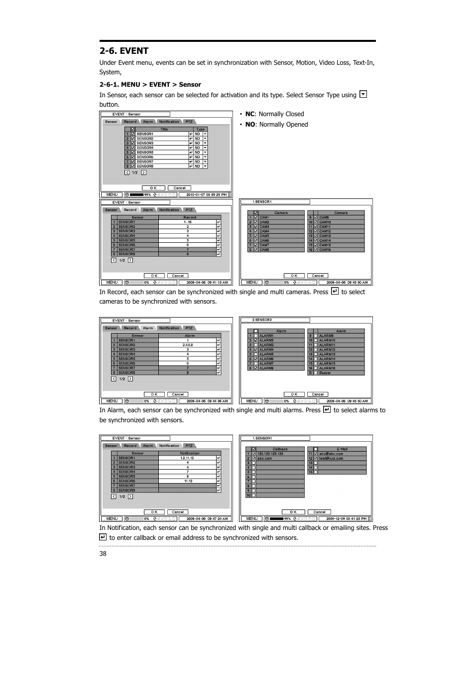 6. event | CNB HDS4848DV User Manual | Page 38 / 59
