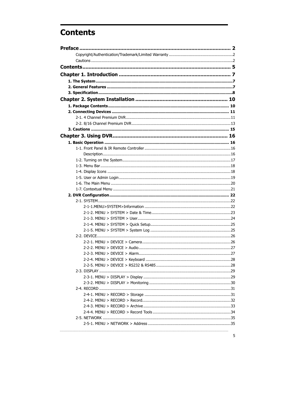 CNB HDS4848DV User Manual | Page 5 / 59