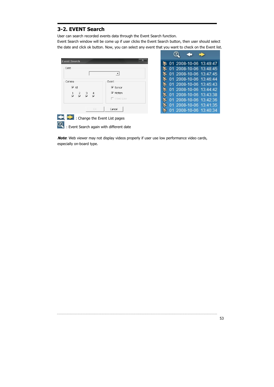 2. event search | CNB HDS4848DV User Manual | Page 53 / 59