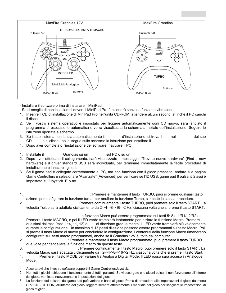 Italiano | GENIUS MaxFire Grandias 12V User Manual | Page 9 / 22