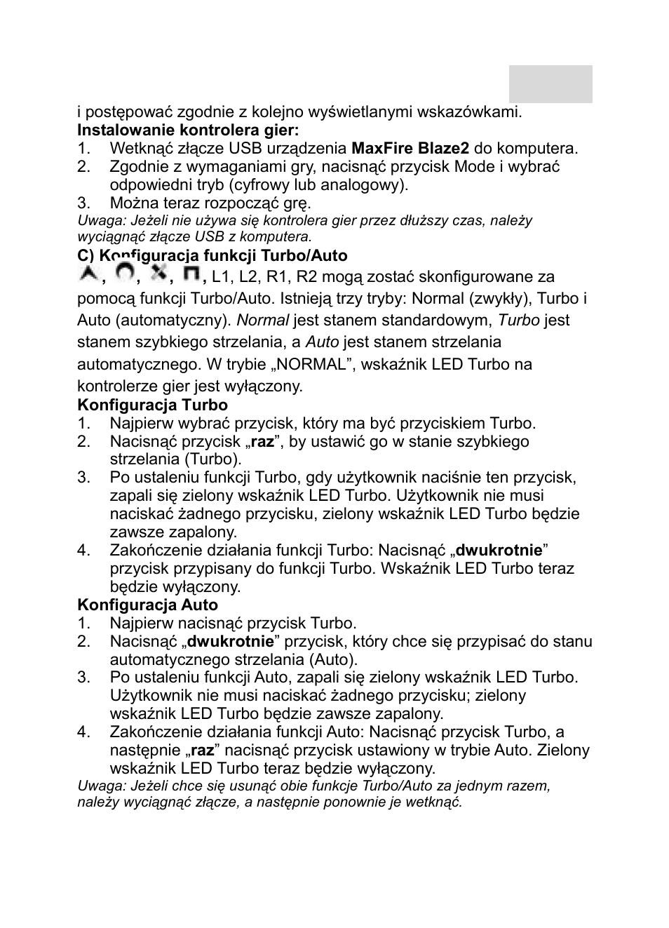 Polski | GENIUS MaxFire Blaze2 User Manual | Page 25 / 31