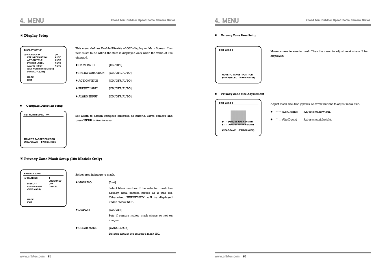 Menu | CNB SSM2065PW User Manual | Page 13 / 21