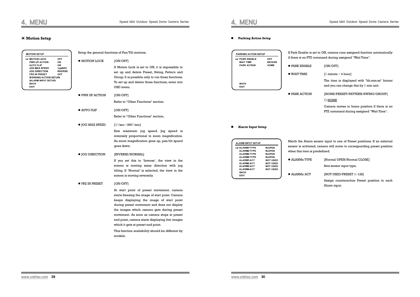 Menu | CNB SSM2065PW User Manual | Page 15 / 21
