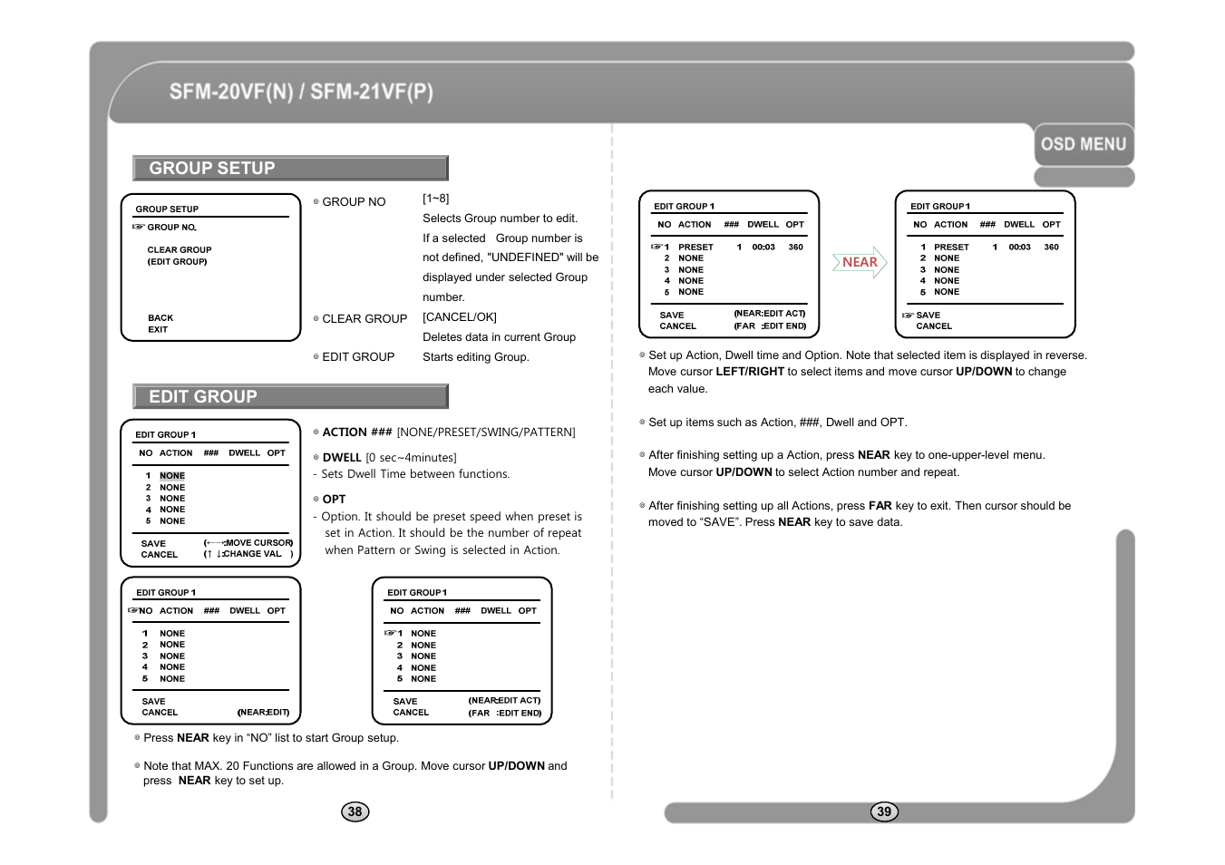 Group setup, Edit group | CNB SFM-21VF User Manual | Page 21 / 47