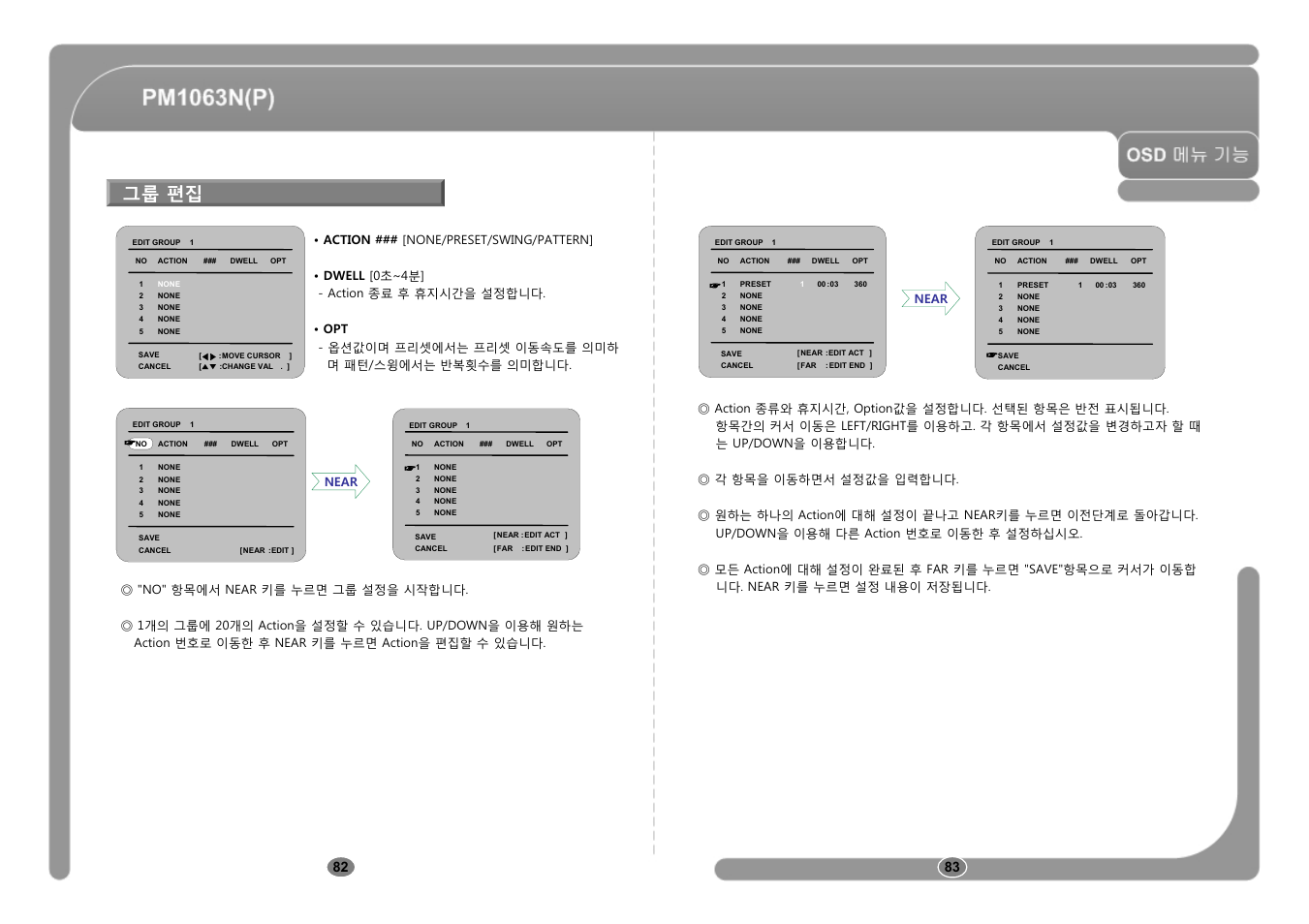 그룹 편집 | CNB PM1063P User Manual | Page 42 / 48