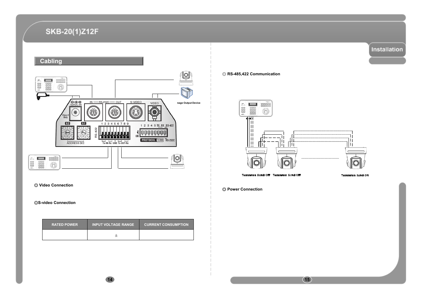 Cabling | CNB SKB-21Z12F User Manual | Page 8 / 50