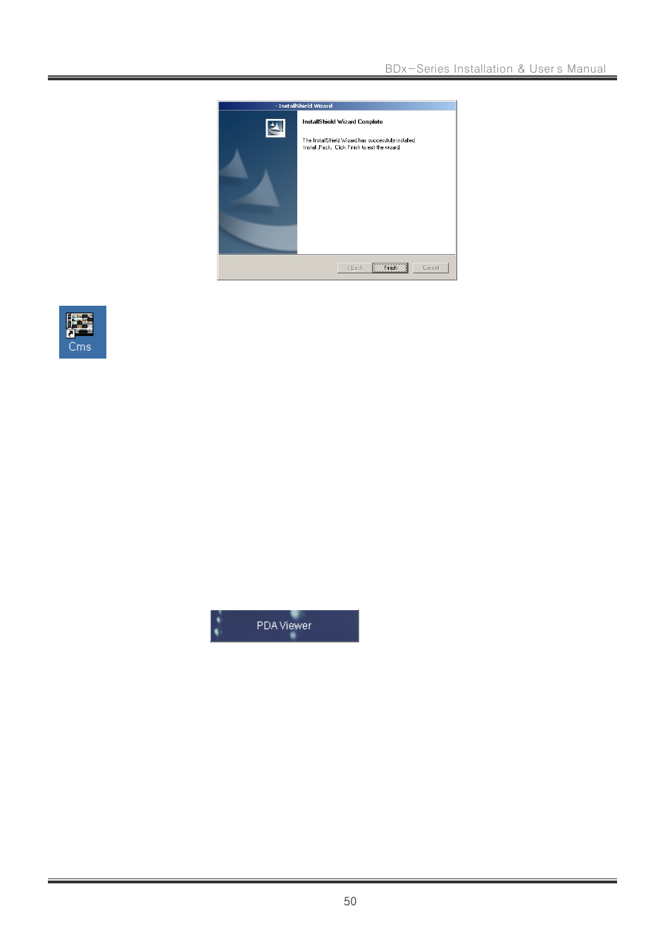 2 addition of dvr server, 4 installing the pda program, 1 ready for installation | 1 install pda program | CNB RBDS4848 User Manual | Page 50 / 99