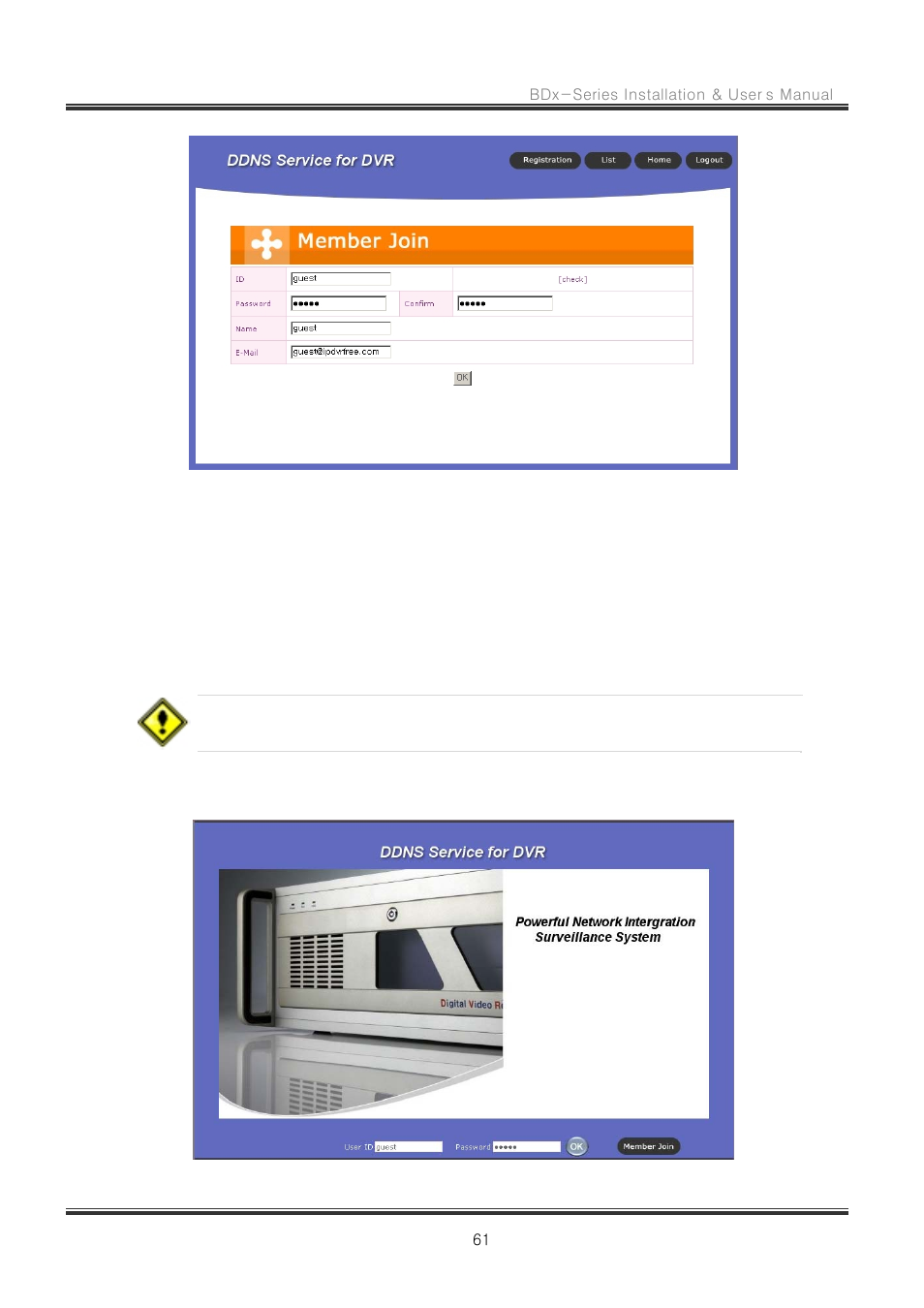 Host name registration | CNB RBDS4848 User Manual | Page 61 / 99